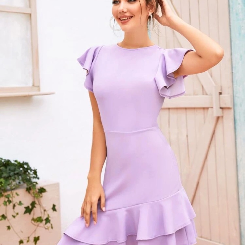Lilac Ruffle Dress 👗 💜